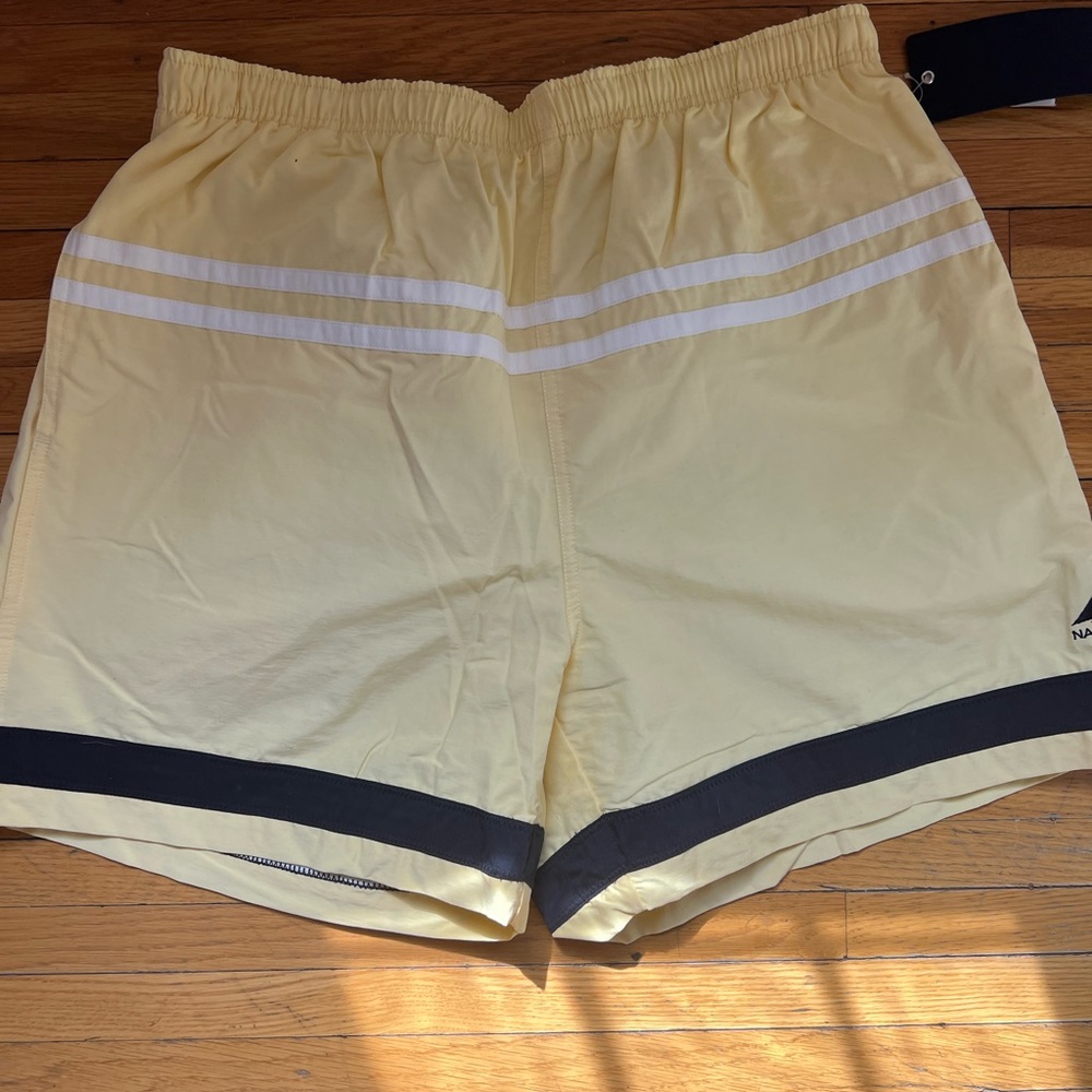 Nautica Yellow Swim Trunks with Black Accents